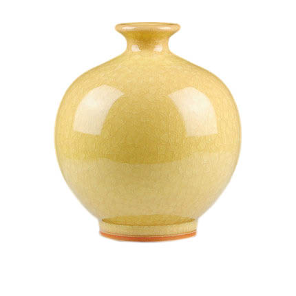 Kompatibel porcelæn til Jahrriesnge yellow ice cube cracked gourd vase cna0735 Kompatibel porcelæn Jahrriesnge til yellow ice cube cracked gourd vase cna0735