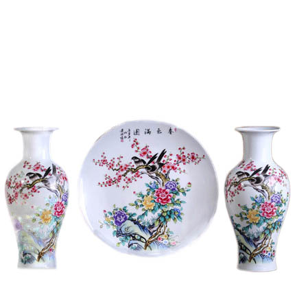 Kompatibel porcelæn til Jahrriesnge vase set 3pcs cna1059 Kompatibel porcelæn Jahrriesnge til vase set 3pcs cna1059