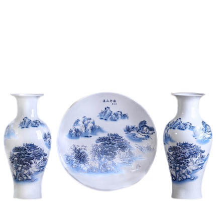 Kompatibel porcelæn til Jahrriesnge vase set 3pcs cna1061 Kompatibel porcelæn Jahrriesnge til vase set 3pcs cna1061