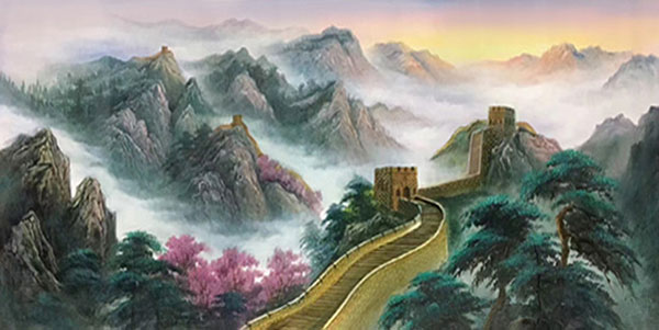 Kompatibel Landskab JAHRRIESNGE  til the-Great-Wall-montains-trees-lpg0781 
